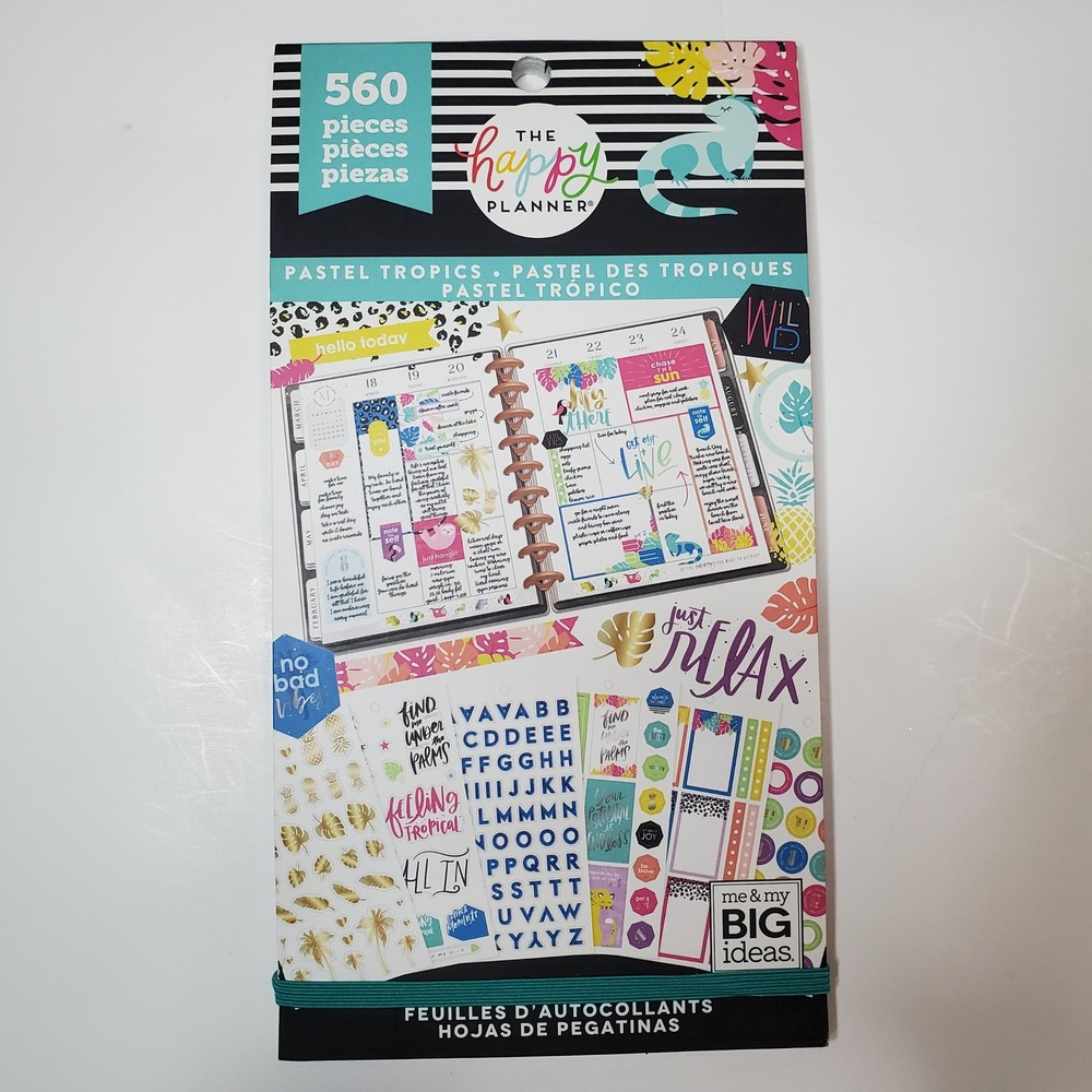 The Happy Planner Pastel Tropics 560 Piece Sticker Value Pack Classic 30 Sheets